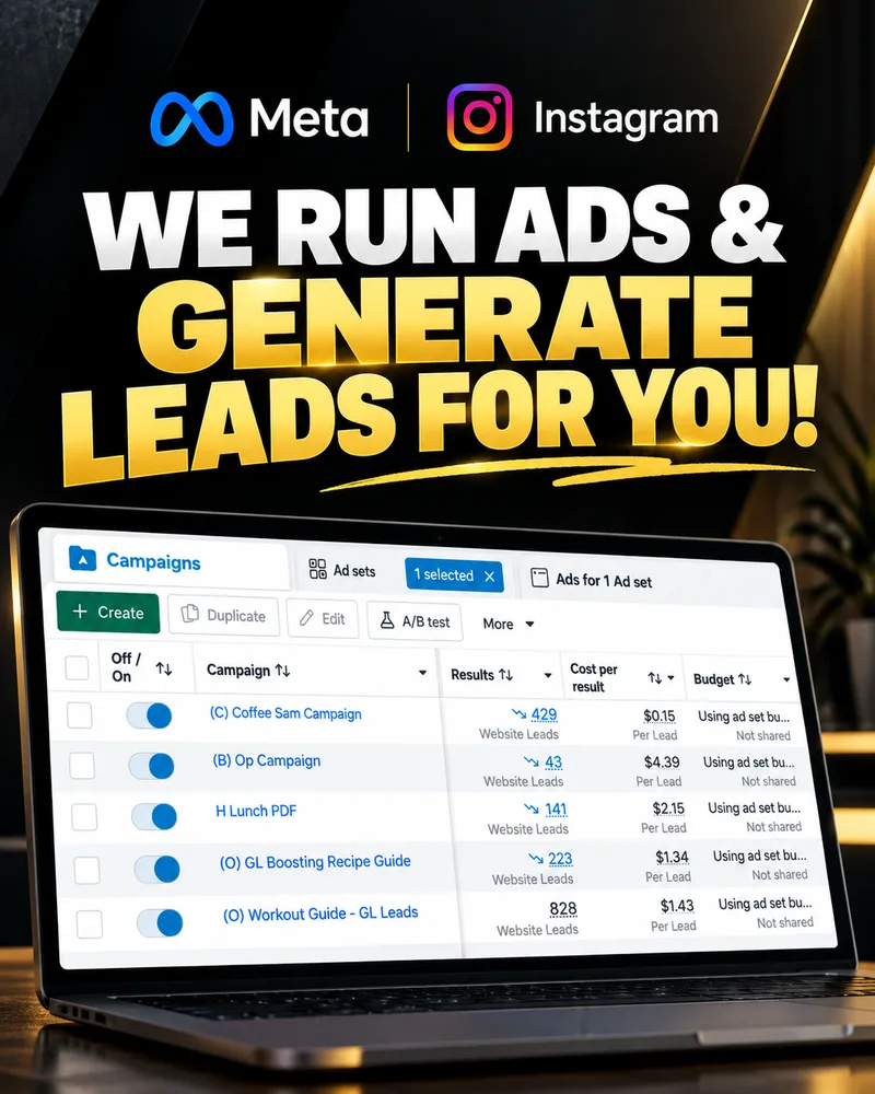 We run ads and generate leads for you, on Meta and Instagram
